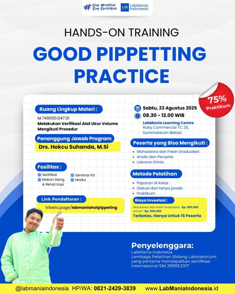 Training Teknik Pipet Yang baik dan Benar di Laboratorium