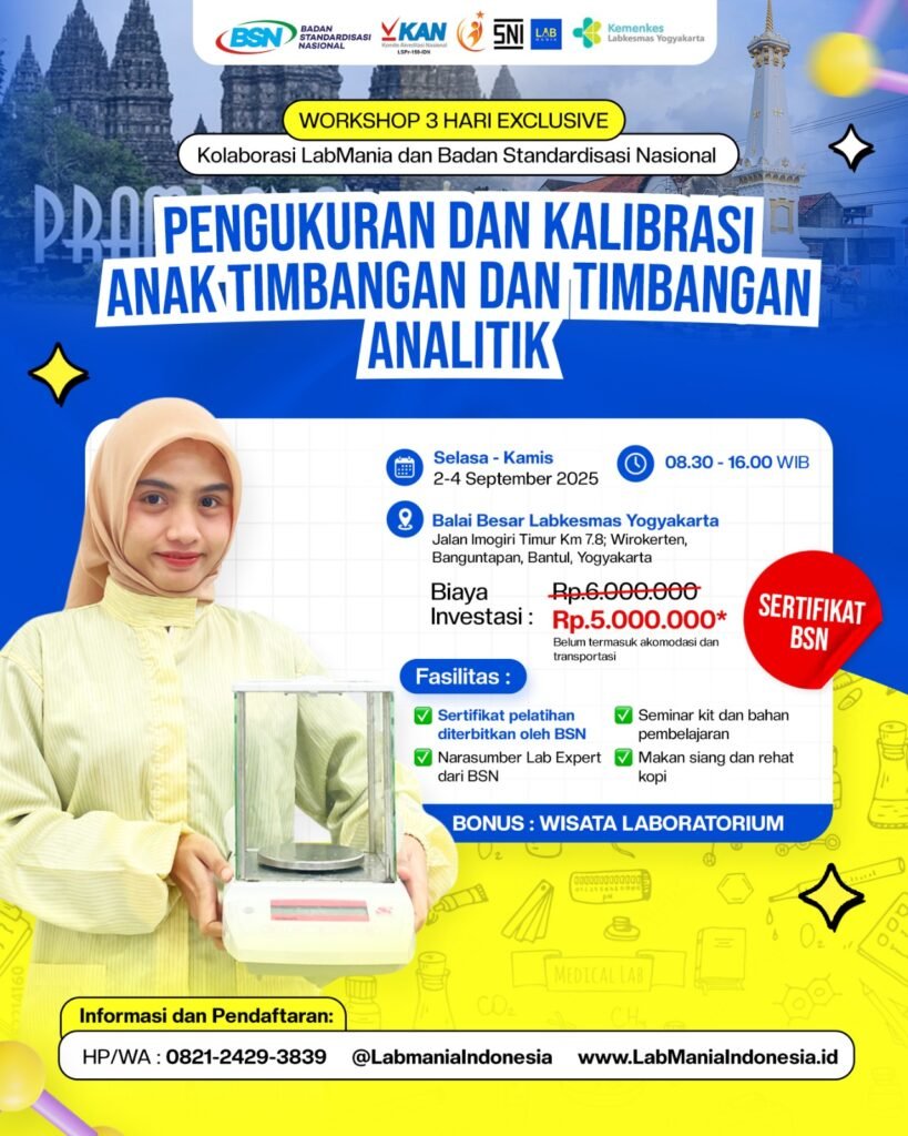 Workshop Kalibrasi Timbangan Analitik di Yogyakarta tahun 2025