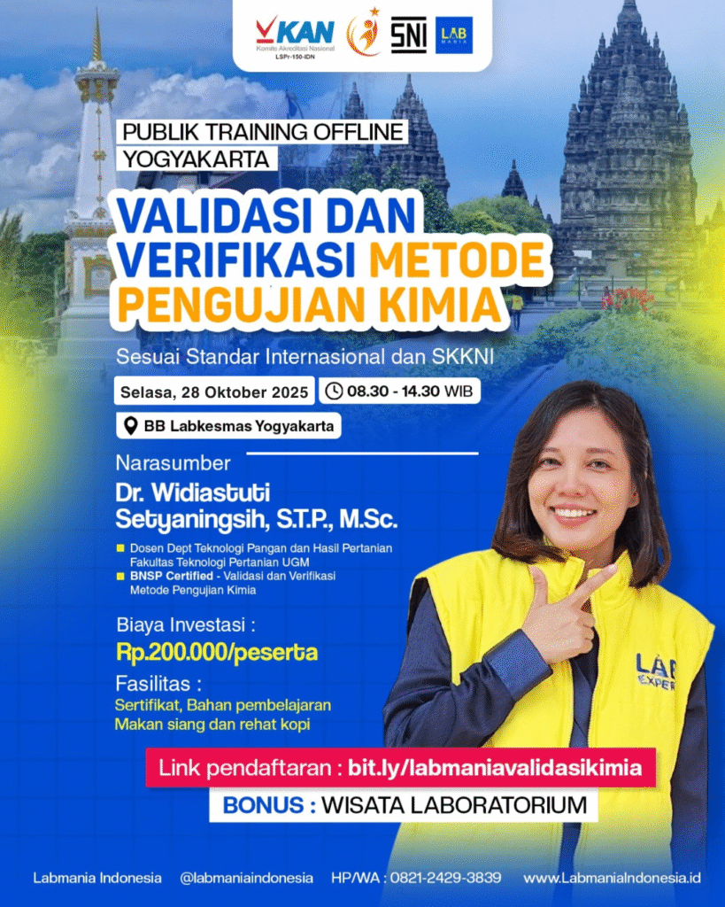 Flyer Publik Training Validasi dan Verifikasi Metode Pengujian Kimia