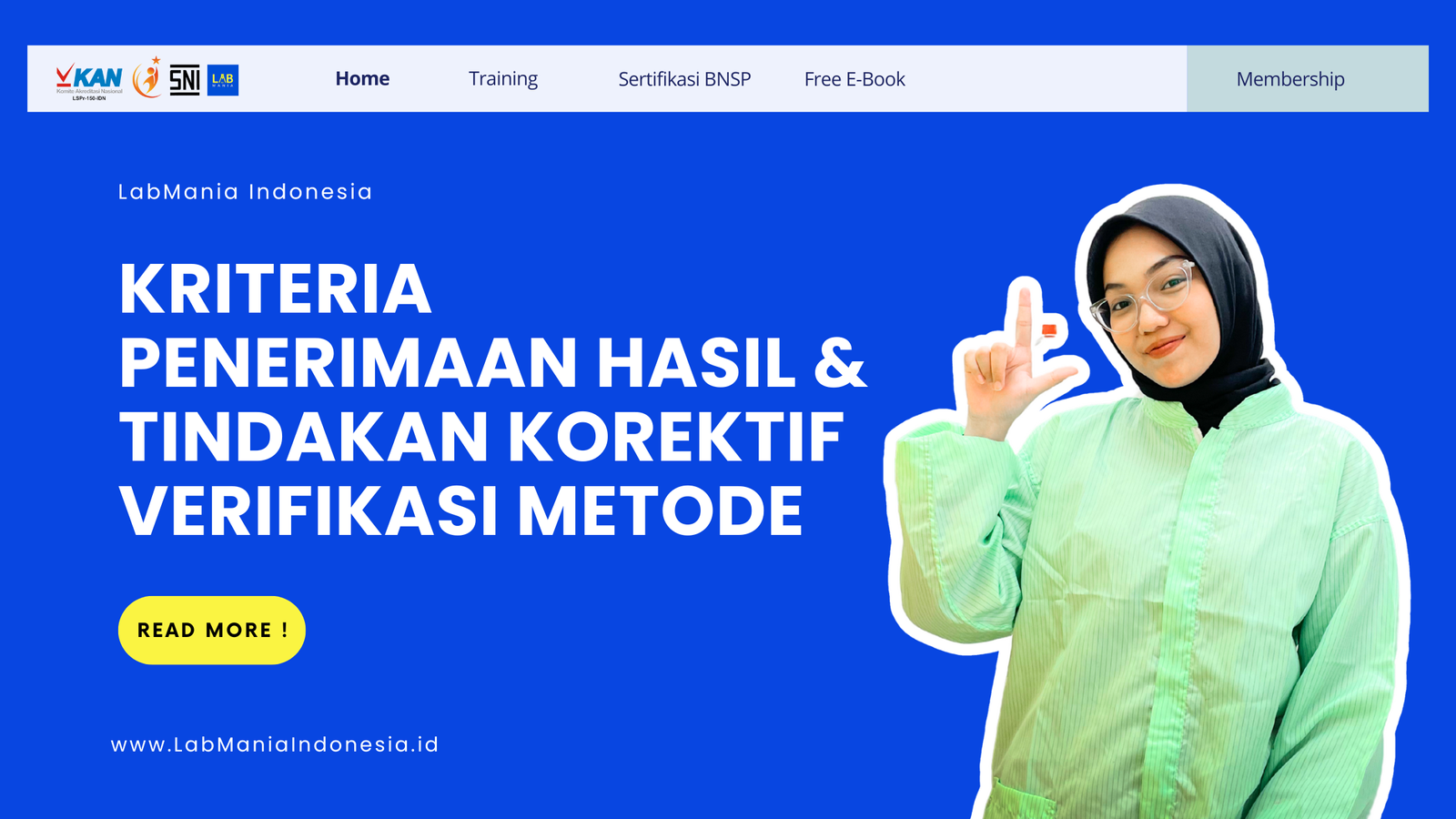 Kriteria Penerimaan Hasil & Tindakan Korektif Verifikasi Metode Pengujian Kimia